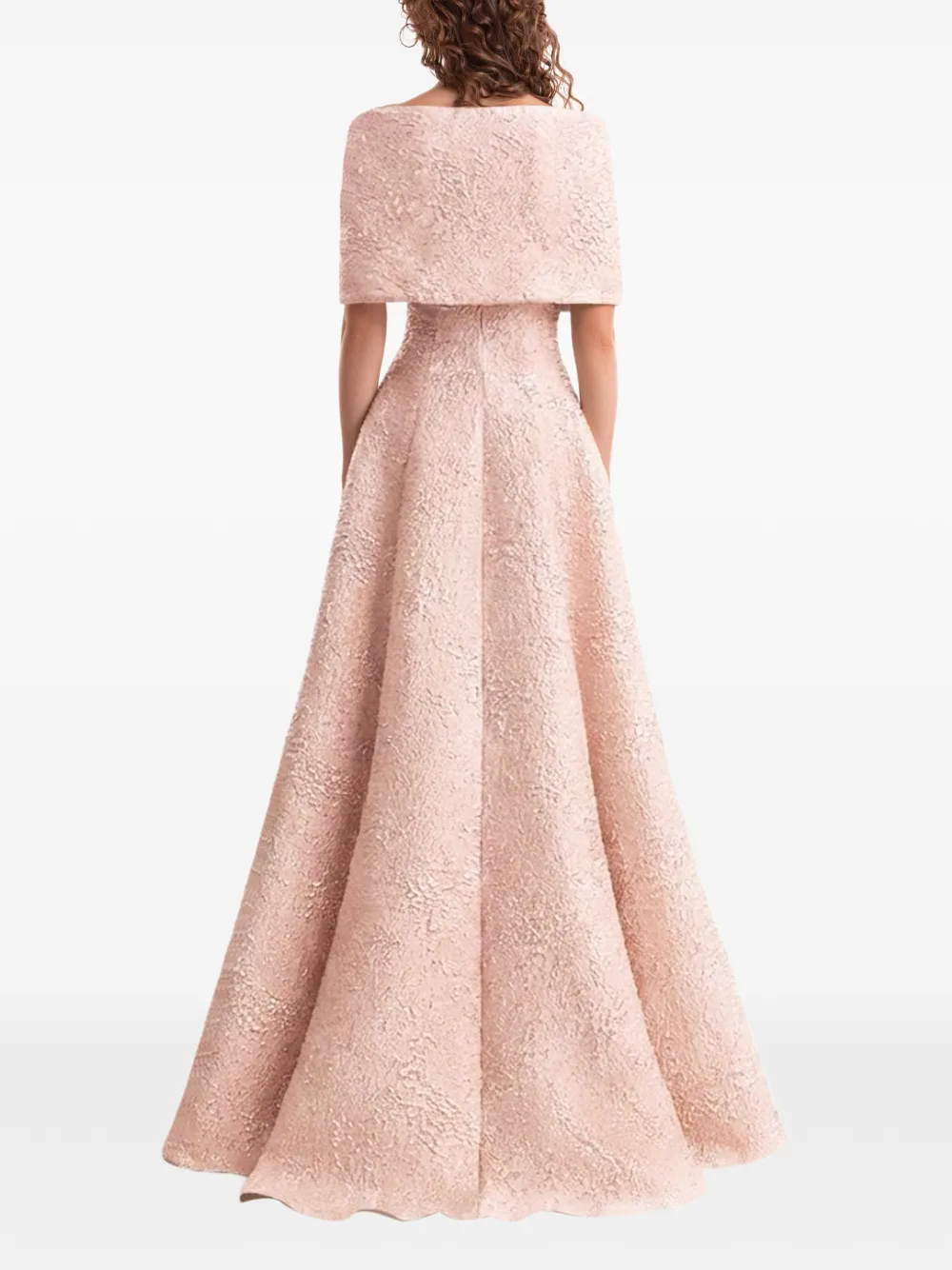 Gemy Maalouf Off-shoulder avondjurk met textuur Roze