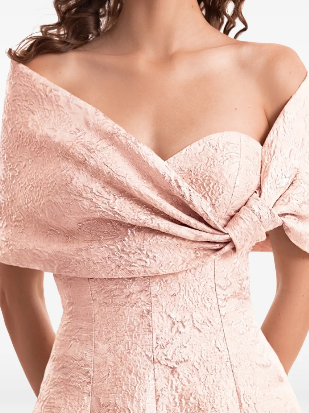 Gemy Maalouf Off-shoulder avondjurk met textuur Roze