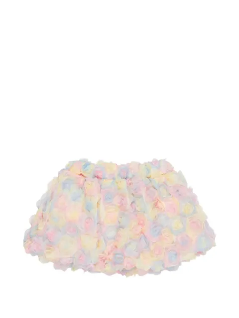 Miss Grant Kids rose-appliqué skirt
