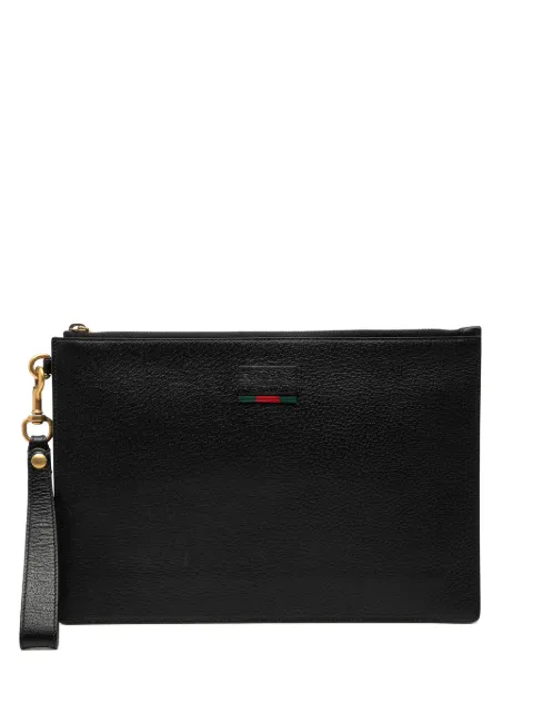 Gucci Pre-Owned 2000-2015 Leather Web Agora clutch bag