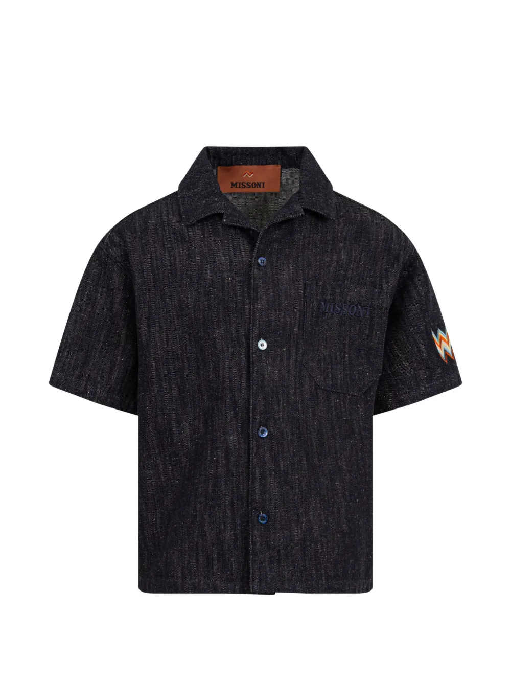 Missoni Kids embroidered denim shirt - Blue