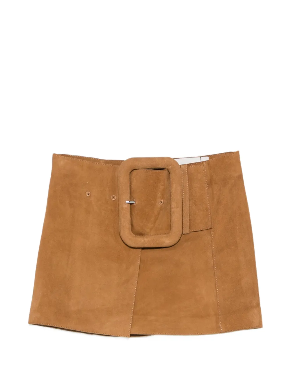 AMI Paris buckled A-line mini skirt - Braun