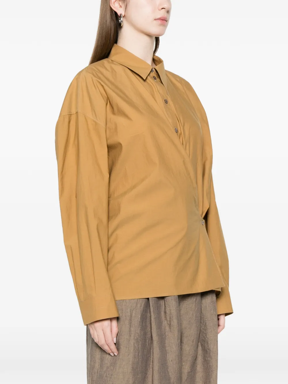  Lemaire Wrap-over Shirt - Brown 