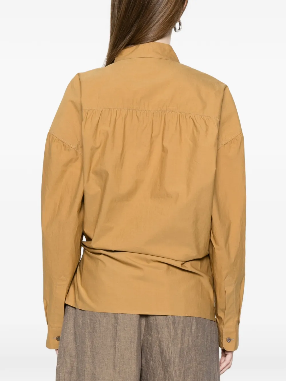 LEMAIRE Gewikkelde blouse Bruin