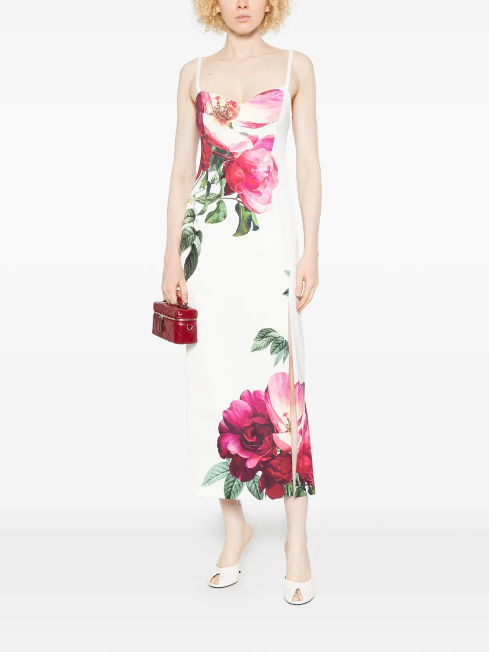 alice + olivia Midi-jurk met bloemenprint Wit