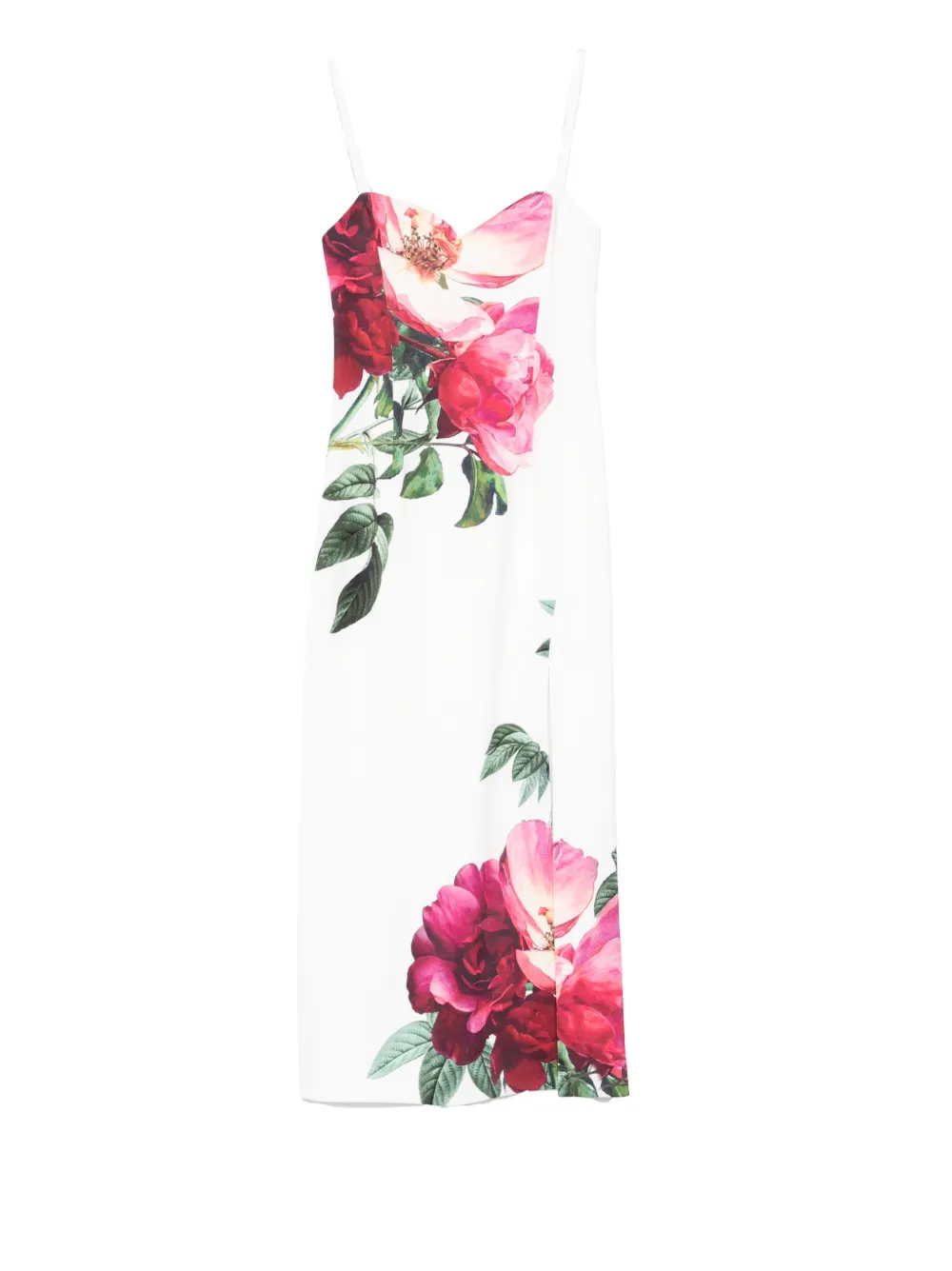 alice + olivia floral-print midi dress - Bianco