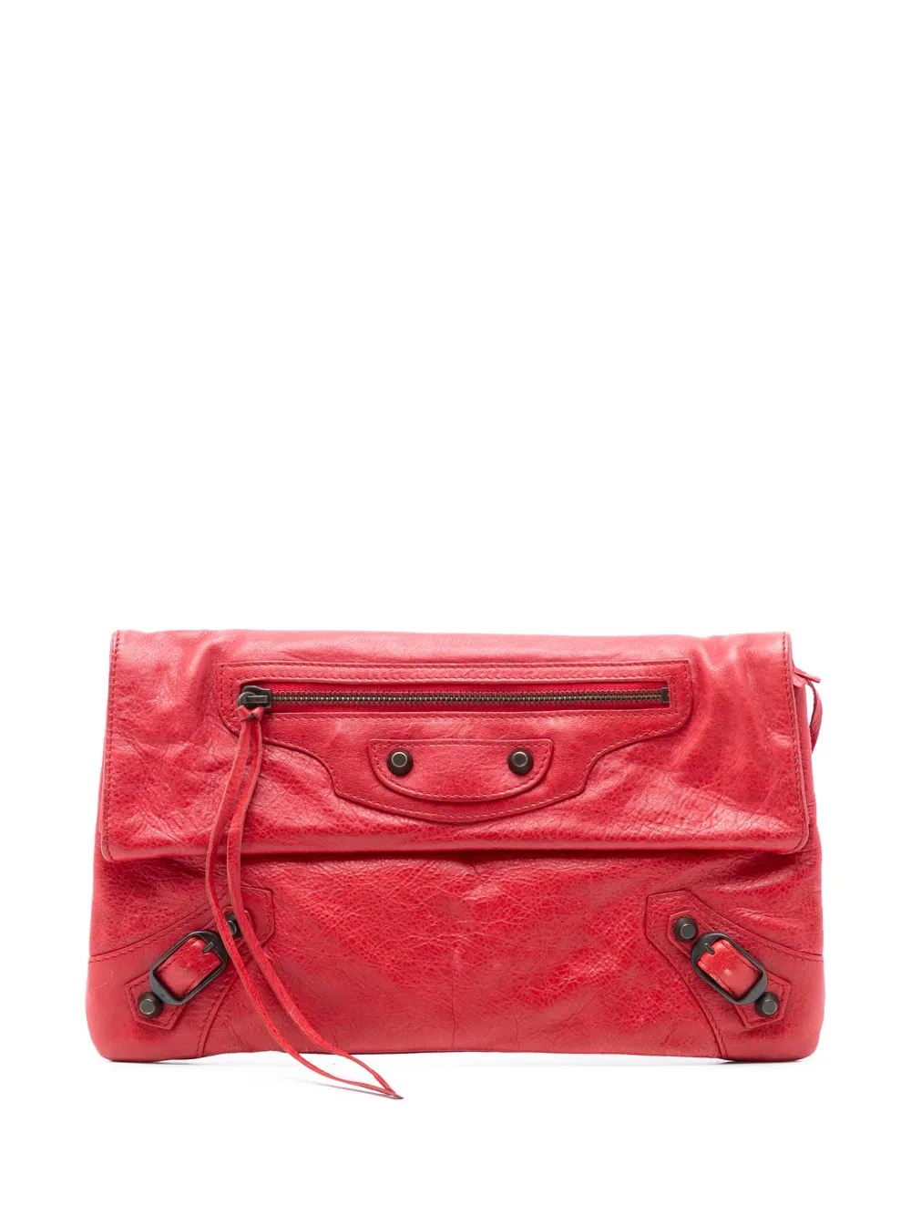 Balenciaga Pre-Owned 2011 Lambskin Motocross Classic Envelope clutch bag - Rosso