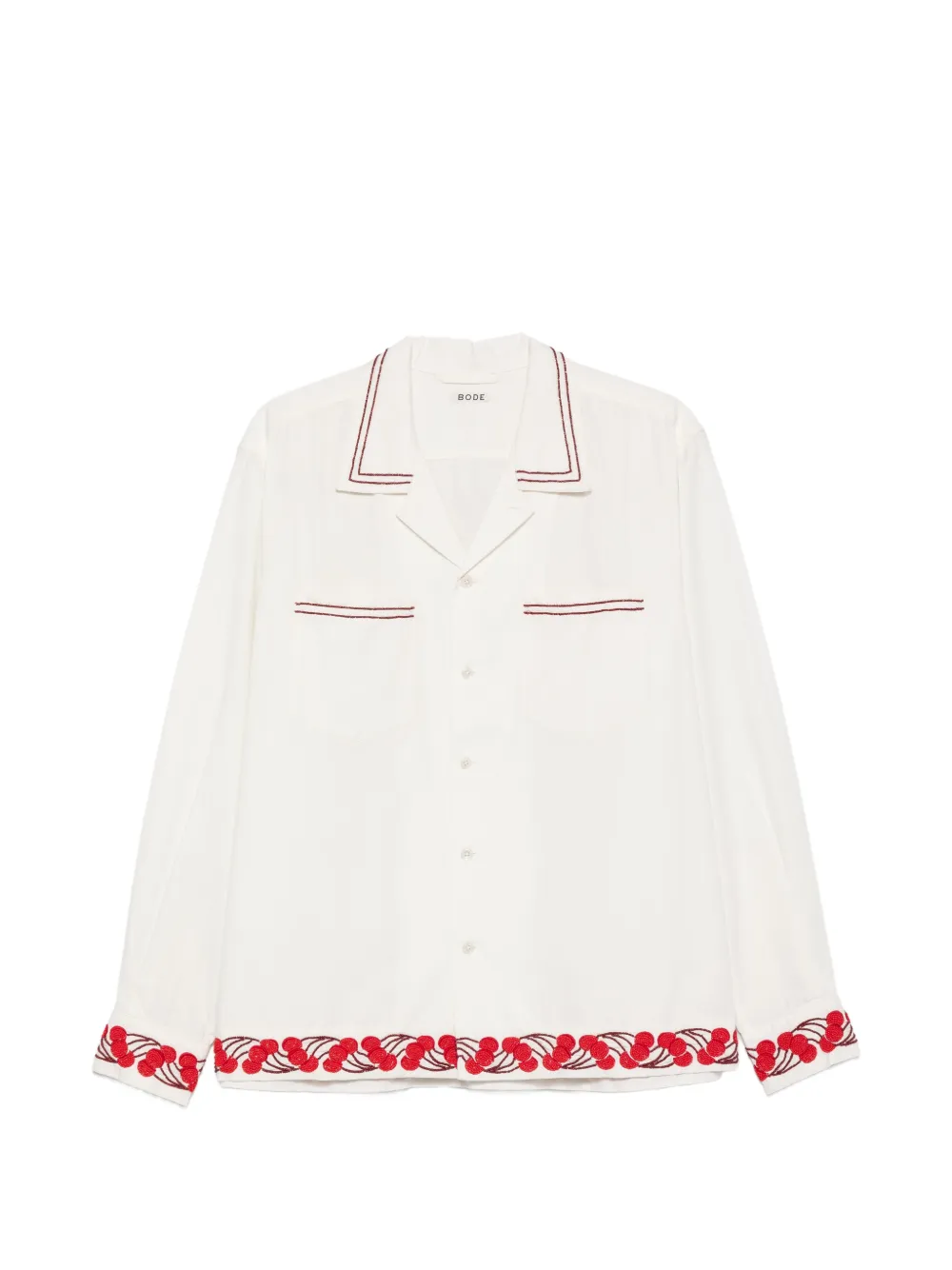 BODE Cherry Lane beaded shirt - Bianco