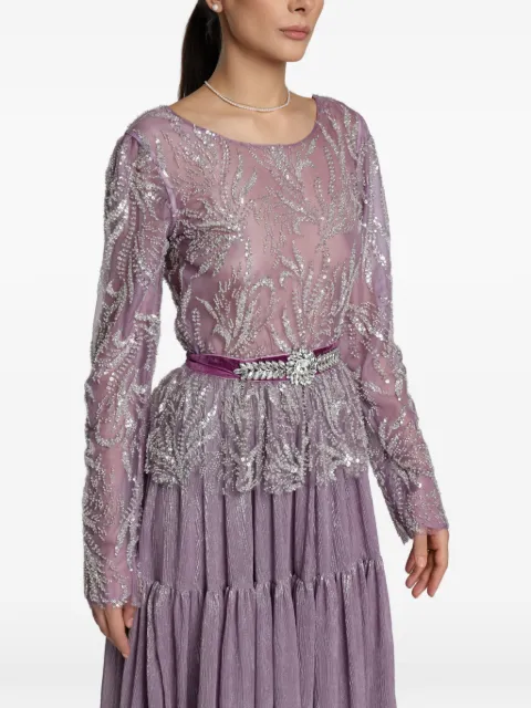 MIAU by Clara Rotescu Iris embellished tiered maxi dress