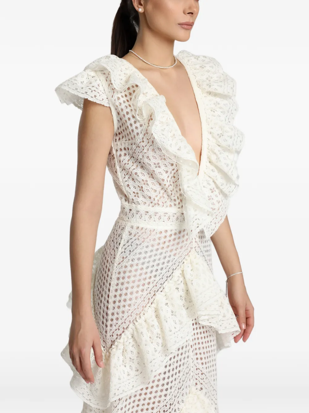 Lilly Ruffled Crochet Maxi Dress