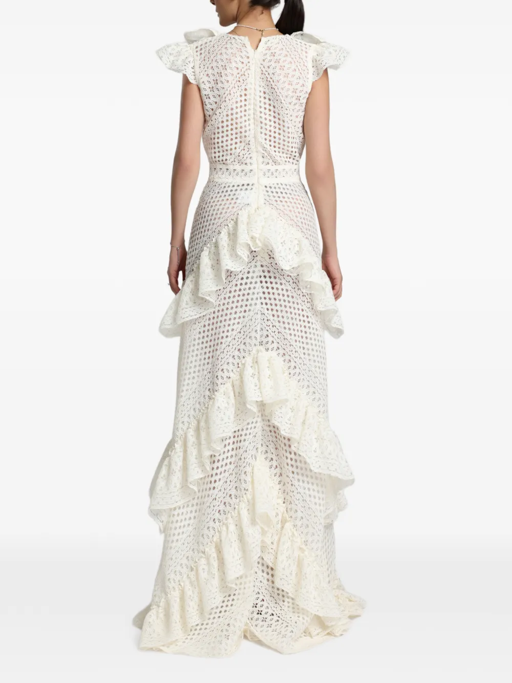 Lilly Ruffled Crochet Maxi Dress