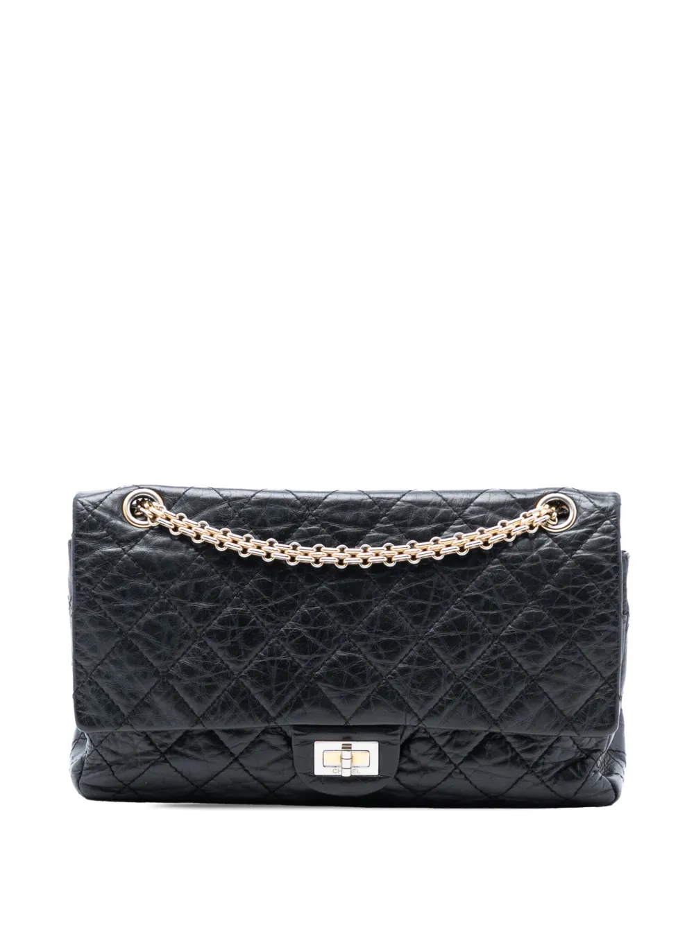 CHANEL Pre-Owned 2009-2010 Quilted Aged Calfskin Reissue 2.55 Double Flap 226 shoulder bag - Nero