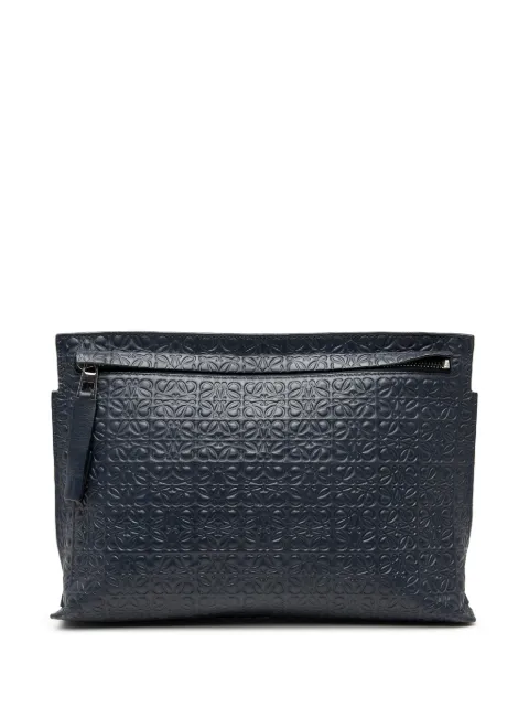 Loewe Pre-Owned 2015 Embossed Anagram Leather Repeat T clutch bag