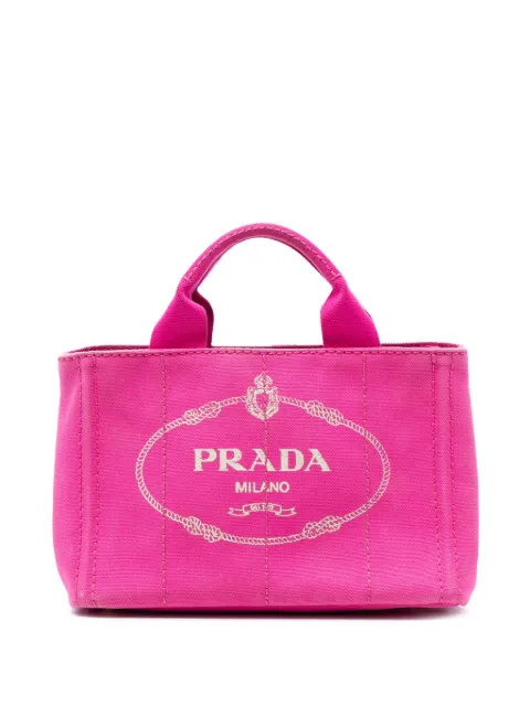 Prada Pre-Owned 2013-2026 Small Canvas Canapa Logo satchel