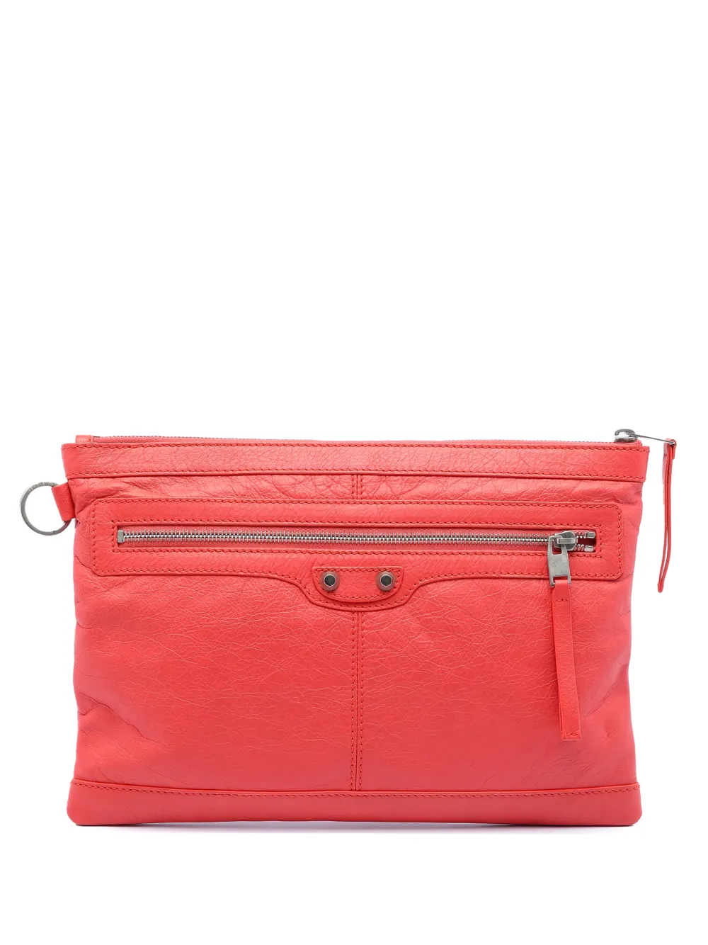 Balenciaga Pre-Owned 2016 Lambskin Motocross Classic Clip M clutch bag - Arancione