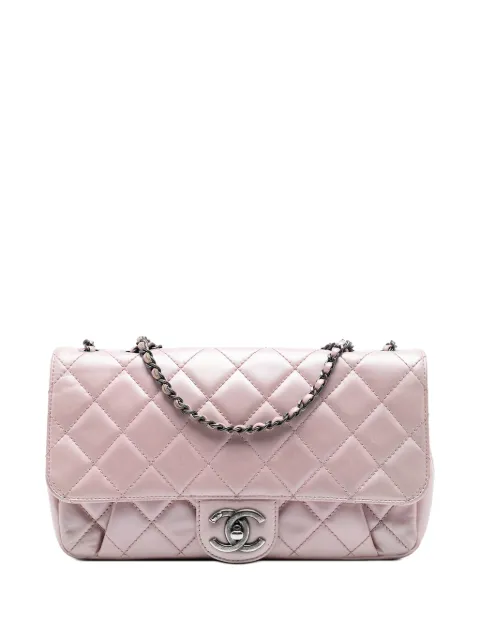 CHANEL Pre-Owned 2016-2017 Medium Quilted Metallic Calfskin Coco Pleats Chain Flap crossbody bag