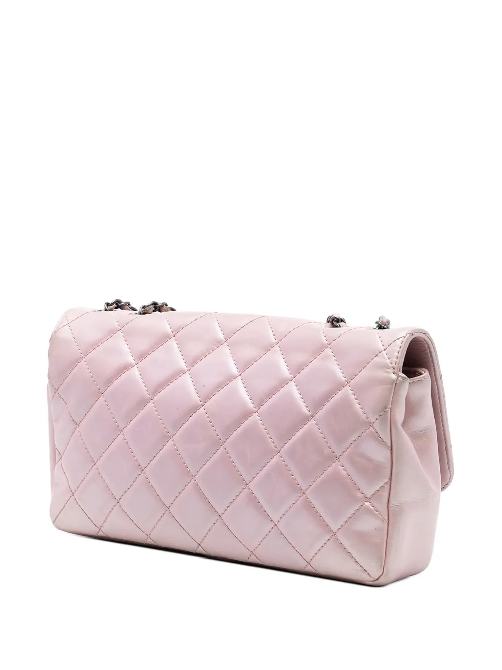 2016-2017 Medium Quilted Metallic Calfskin Coco Pleats Chain Flap Crossbody Bag