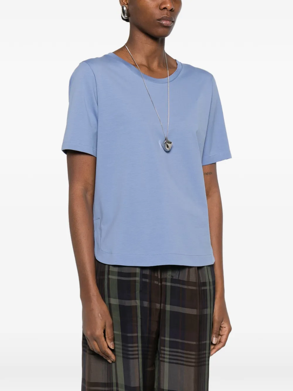  Herno Camiseta Con Dobladillo Redondo - Azul 