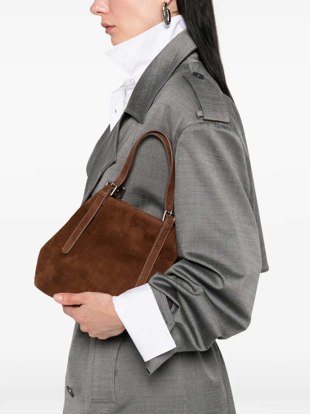  Autentica 504 Small Galatea Buckle-detail Tote Bag - Brown 
