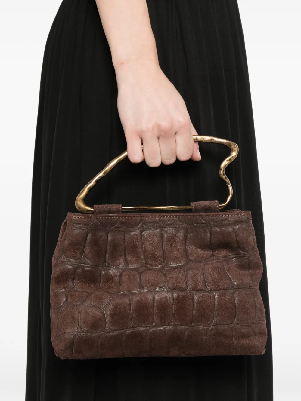  Autentica 504 Delia Joy Crocodile-effect Top-handle Tote Bag - Brown 