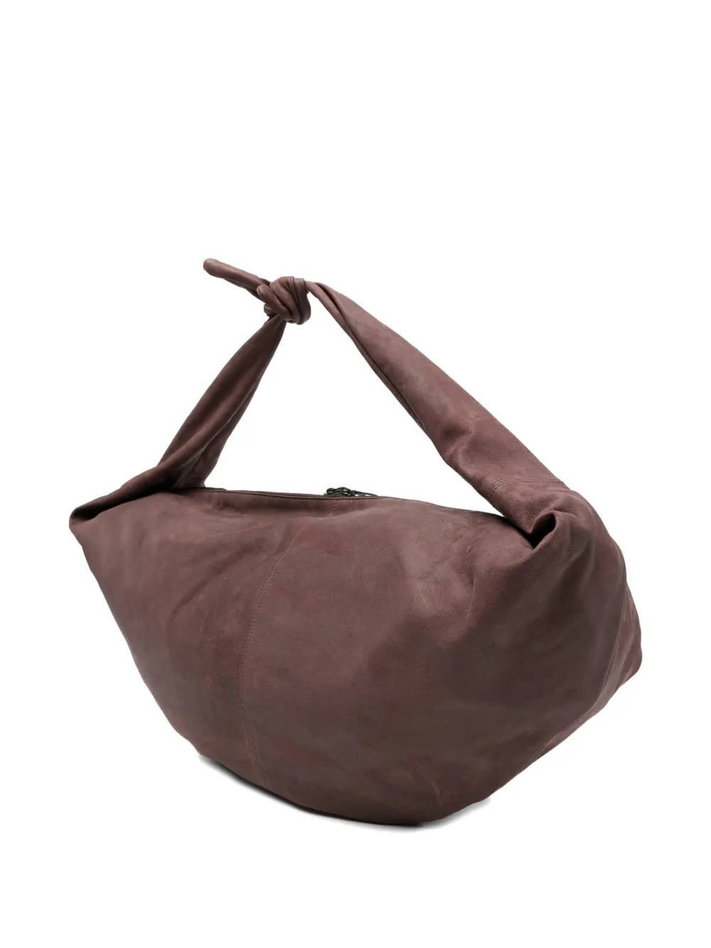  Autentica 504 Knot Zip Leather Bag - Brown 