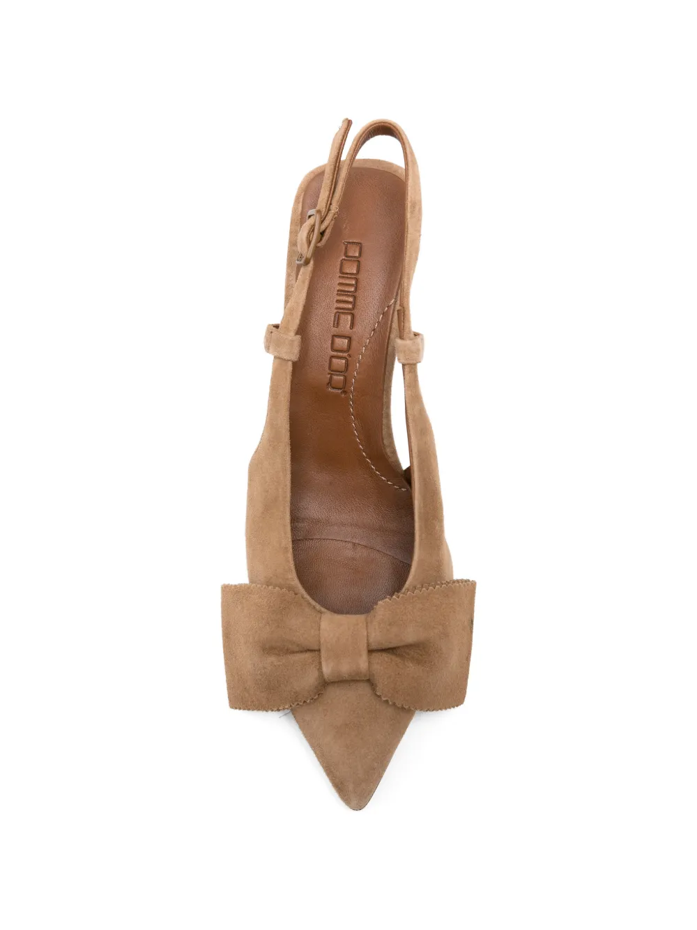 Pomme D´Or Henriette slingback pumps met strikdetail Bruin