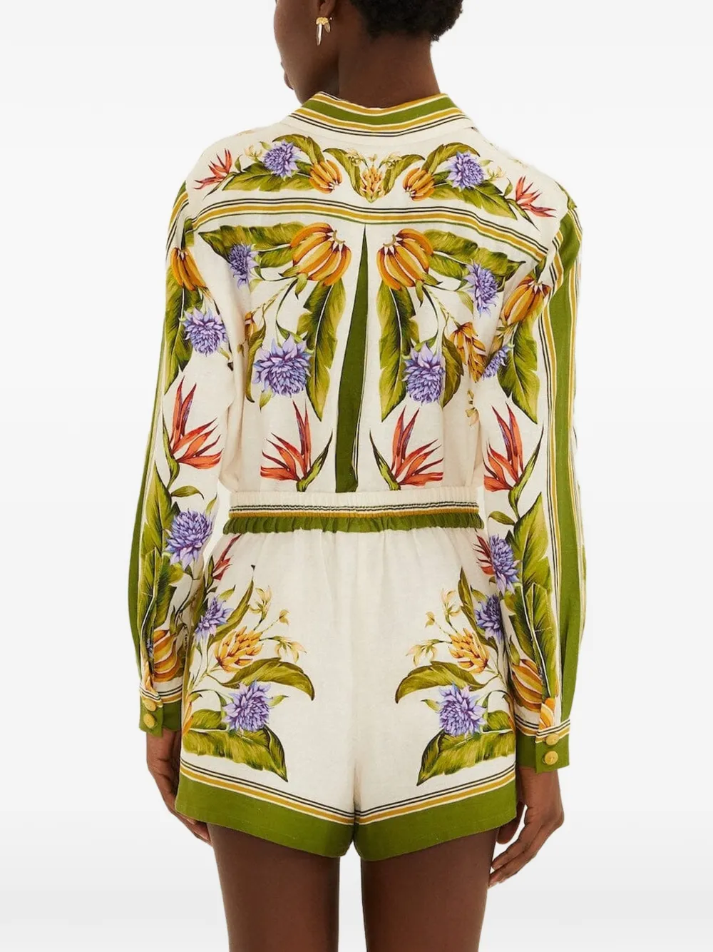 FARM Rio Shorts met bloemenprint Beige
