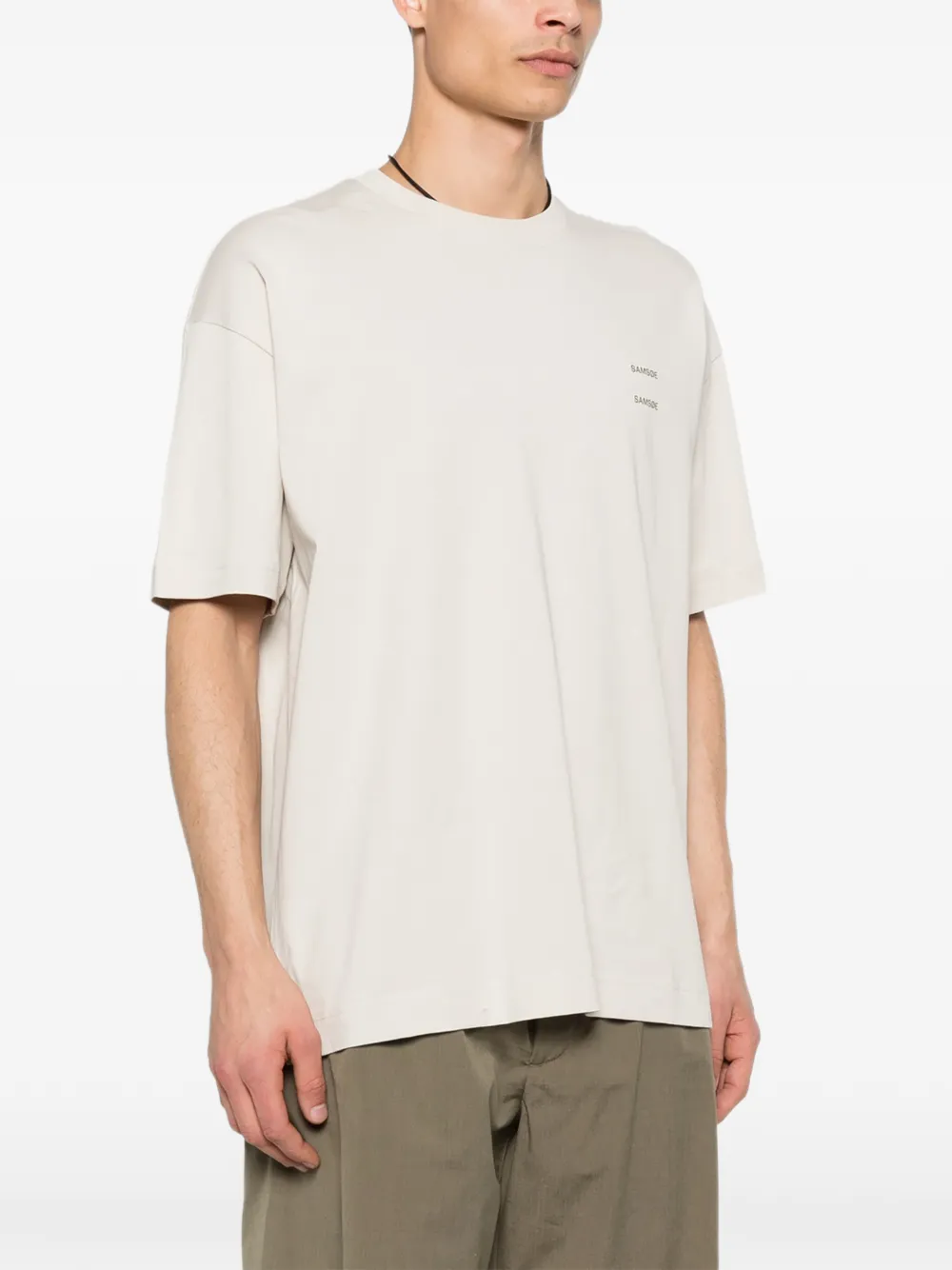  Samsoe Samsoe Joel Logo-print T-shirt - Neutrals 