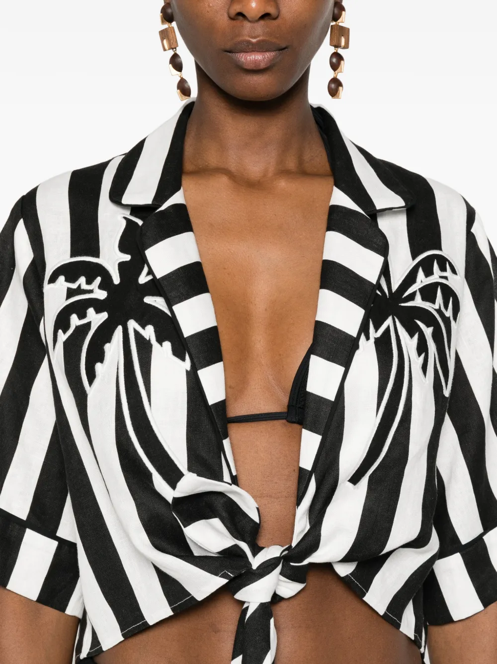 FARM Rio Gestreepte blouse Zwart