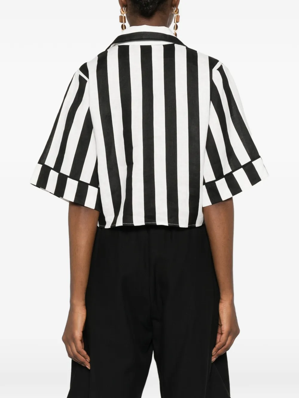 FARM Rio Gestreepte blouse Zwart