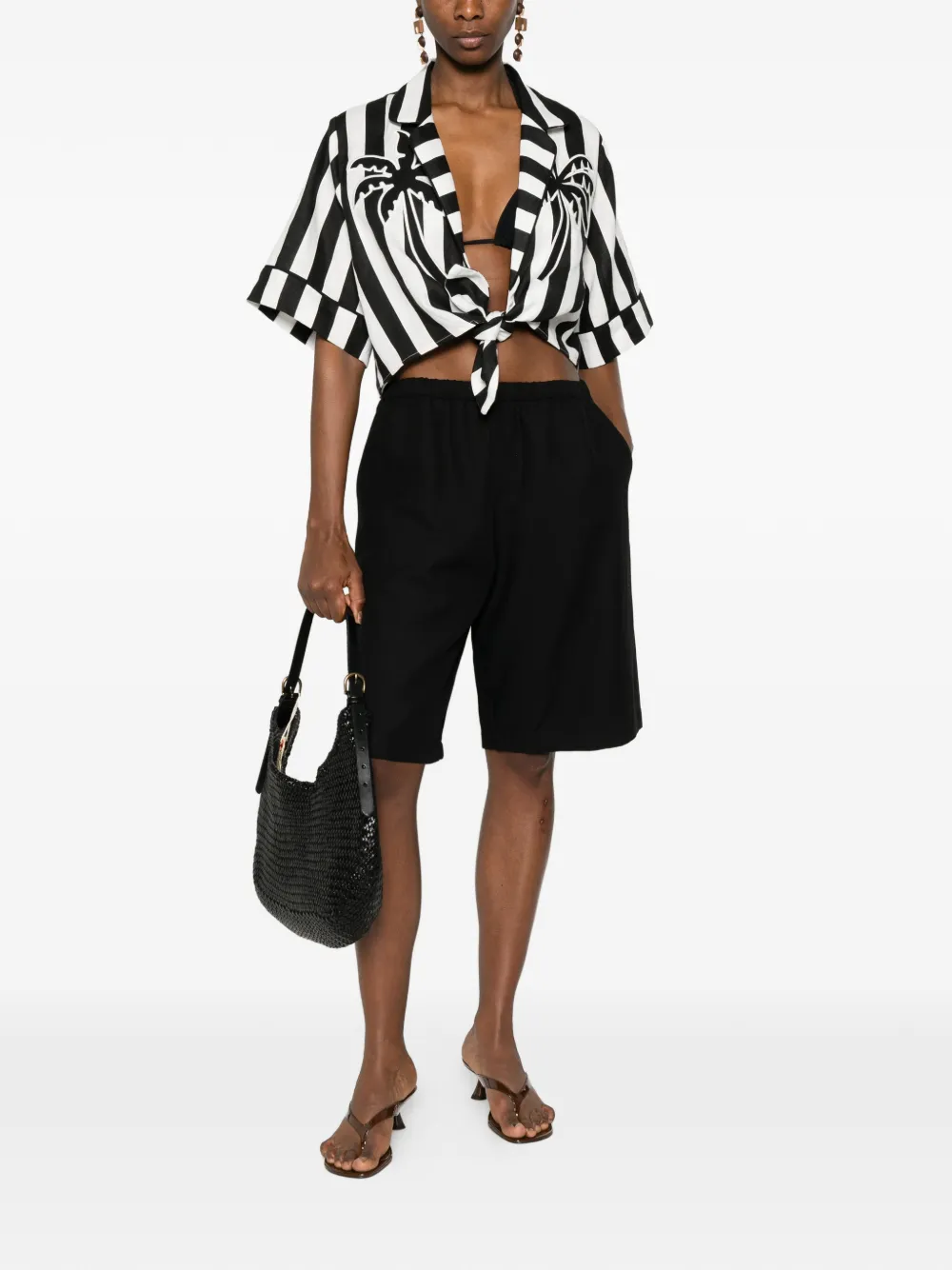 FARM Rio Gestreepte blouse Zwart