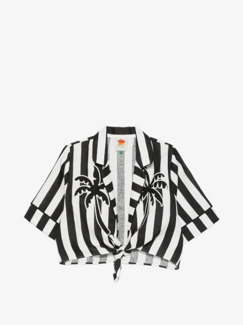 FARM Rio striped palm tree shirt