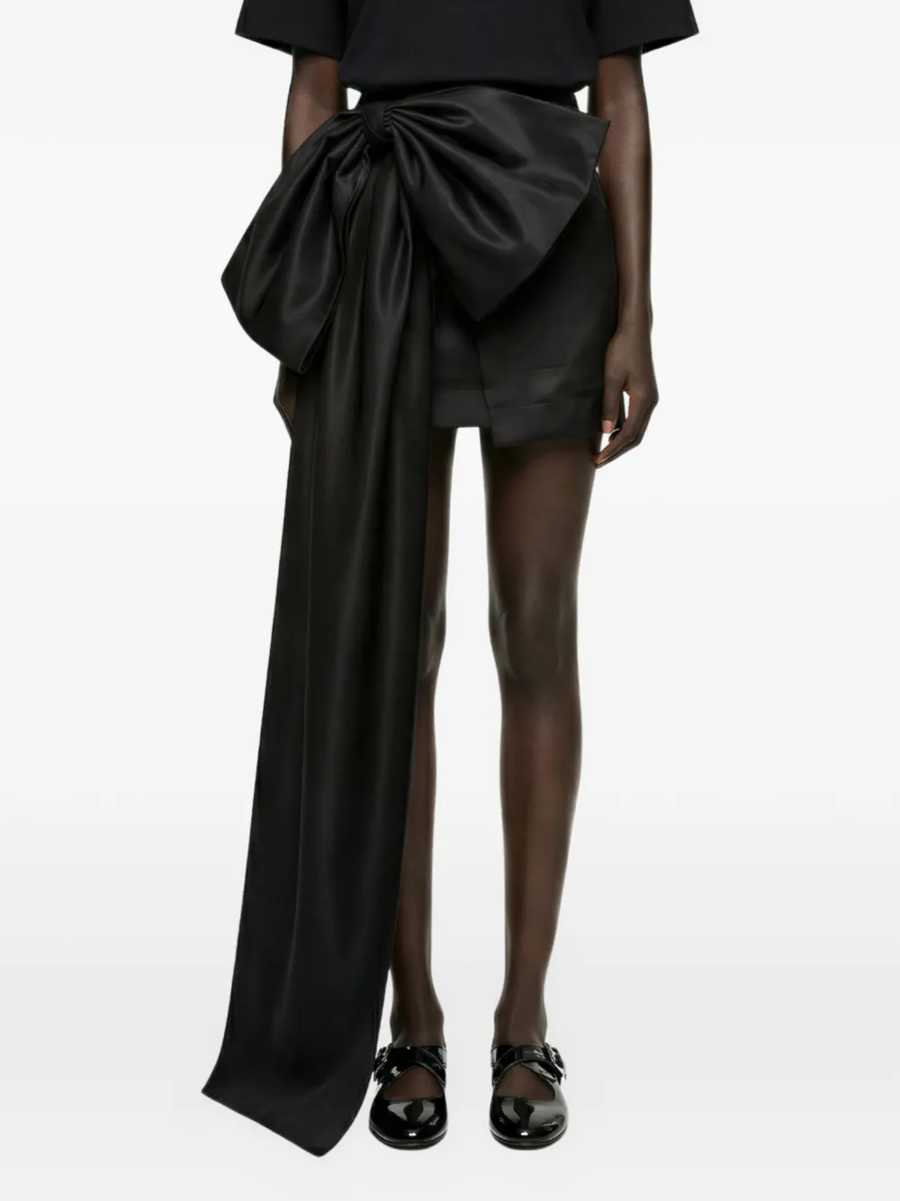 Alchemy x Lia Aram bow-detail mini skirt - Schwarz