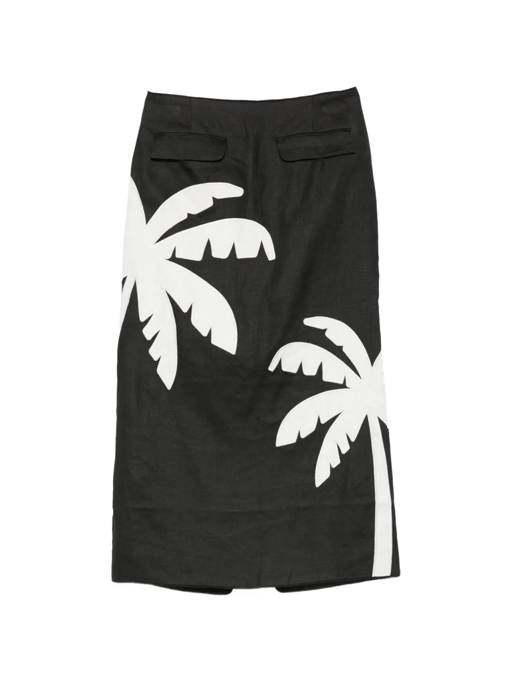 FARM Rio palm-tree-print maxi skirt - Nero