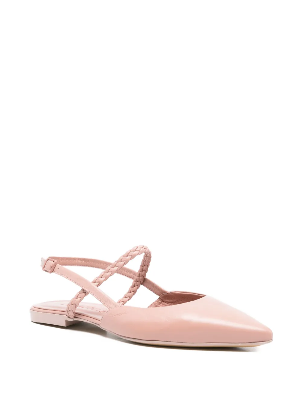 Pomme D´Or Ingrid gevlochten platte slingback pumps Roze