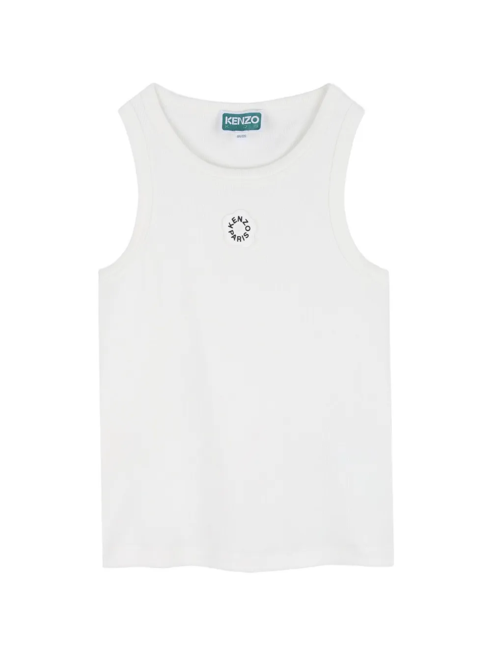 Kenzo Kids logo-detail ribbed cotton top - Bianco