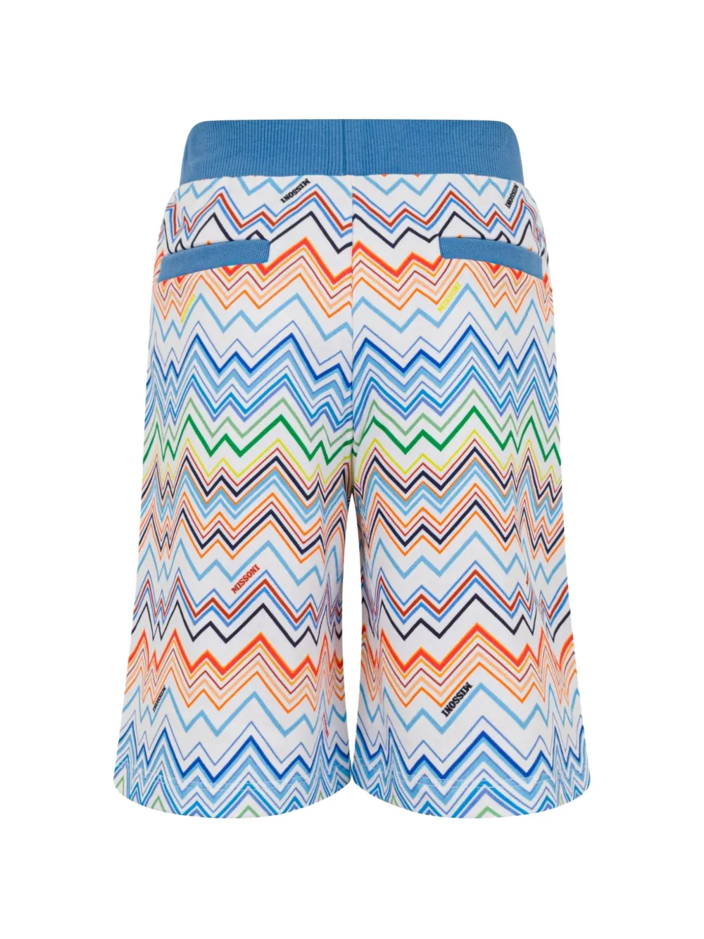 Missoni Kids Katoenen shorts met zigzag-patroon Blauw