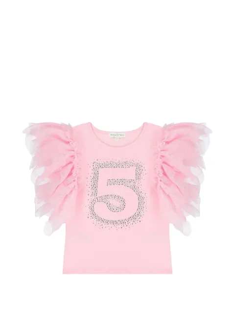 ANGEL'S FACE KIDS playera 5th Birthday de algodón con volantes