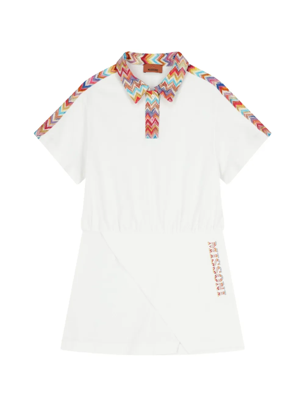 Missoni Kids logo-detail cotton polo dress - Bianco