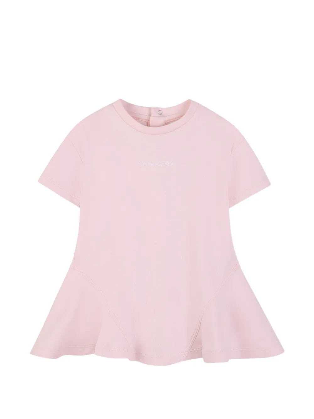 Givenchy Kids ruffled logo-detail cotton dress - Pink
