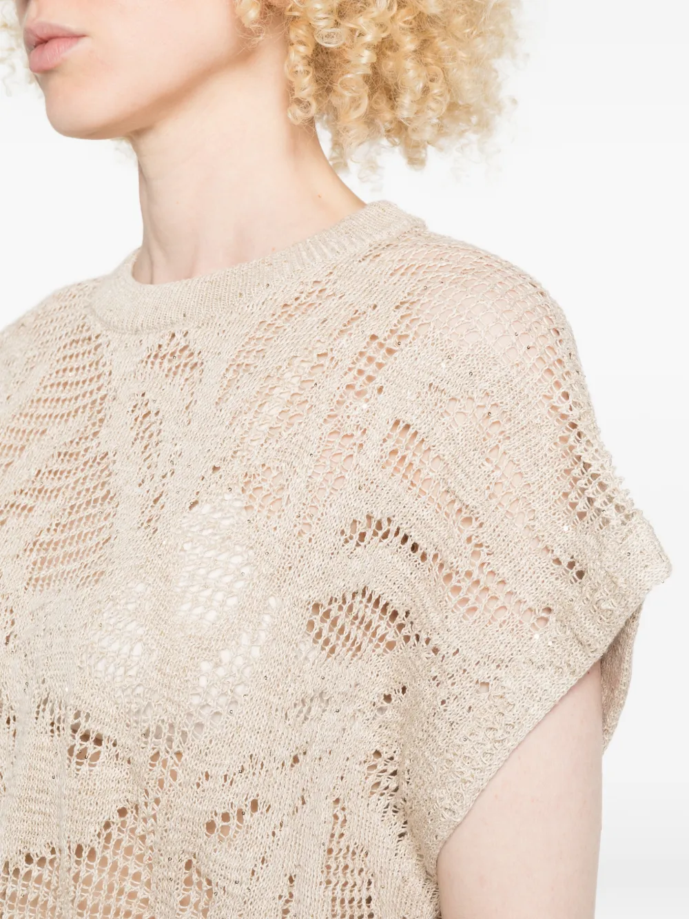 Brunello Cucinelli Opengebreide trui Beige