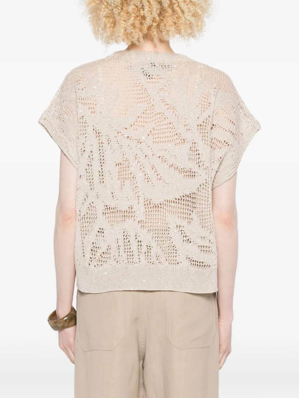 Brunello Cucinelli Opengebreide trui Beige