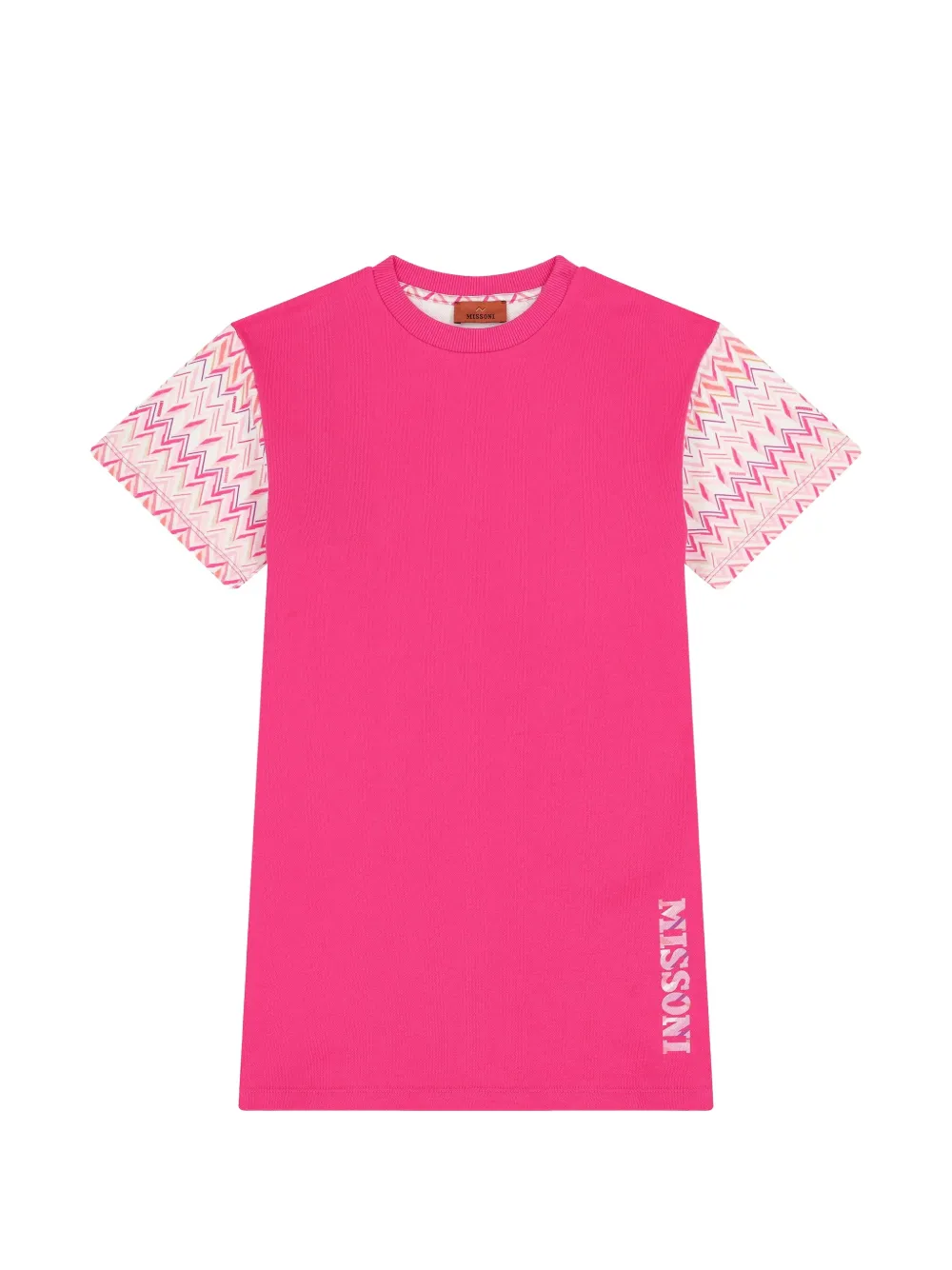 Missoni Kids zig-zag short-sleeve dress - Rosa