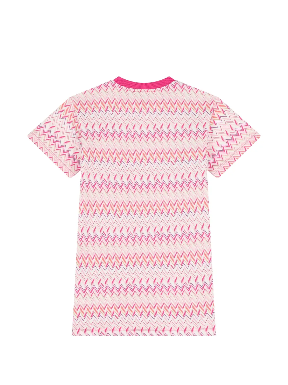 Missoni Kids Jurk met korte mouwen en zigzag-patroon Roze
