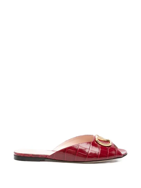 Valentino Garavani logo-plaque leather sandals