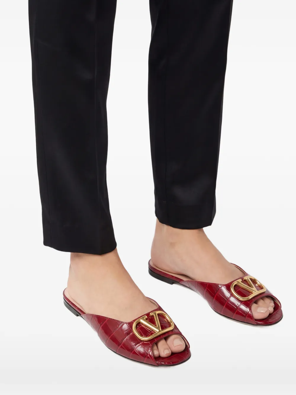 Valentino Garavani Sandalen met logoplakkaat Rood