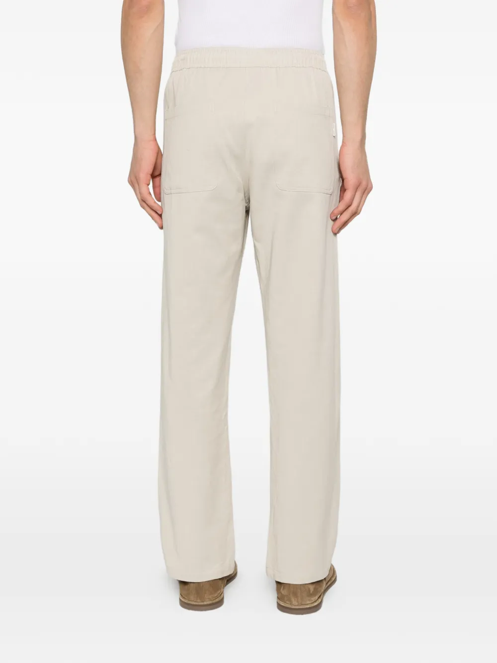 SAMSOE Jabari broek met elastische tailleband Beige