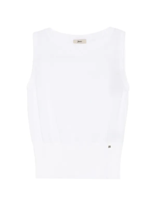 Herno Round-neck Tank Top in White