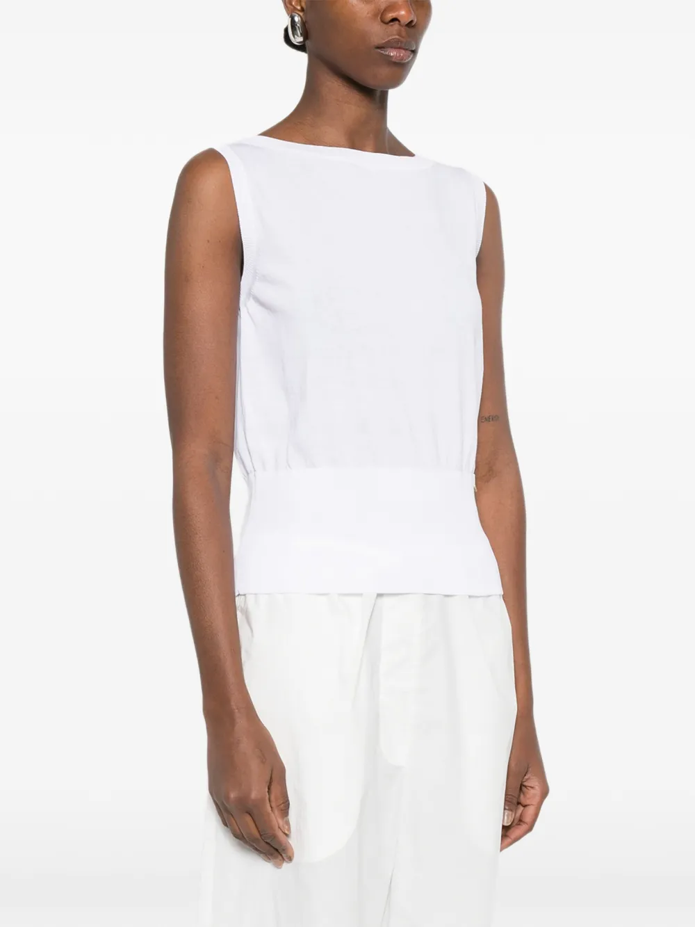 Herno Tanktop met ronde hals Wit