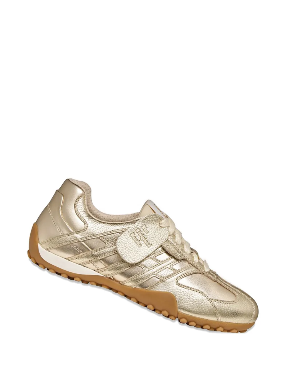Geox Snake sneakers met metallic afwerking en vlakken Goud
